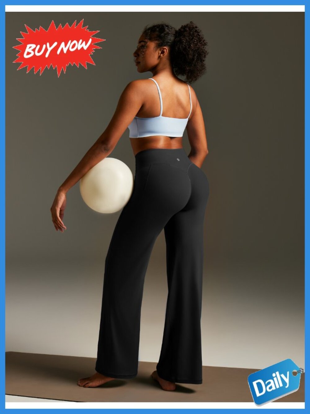 Wide Leg Yoga Pants with Pockets Buttery Soft Stretch Leggings - Picture 6 of 6